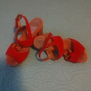 Coach Block Heels Coral Color 5.5 B.